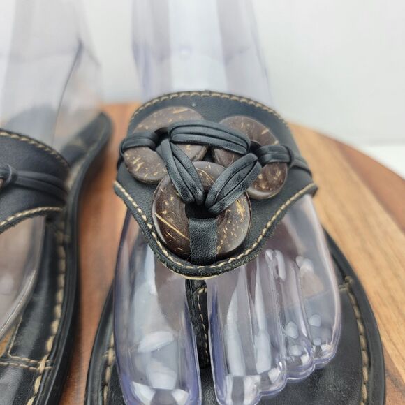 Born Womens Size 7 Brown Leather Thong Comfort Flip Flop Sandals - Picture 3 of 8